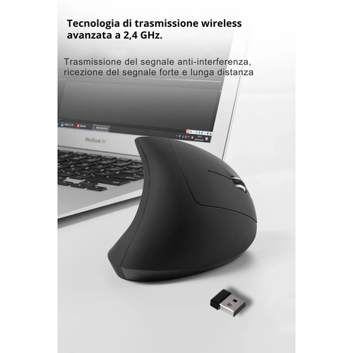 Flowtech Ergo mouse ergonomico verticale wireless nero